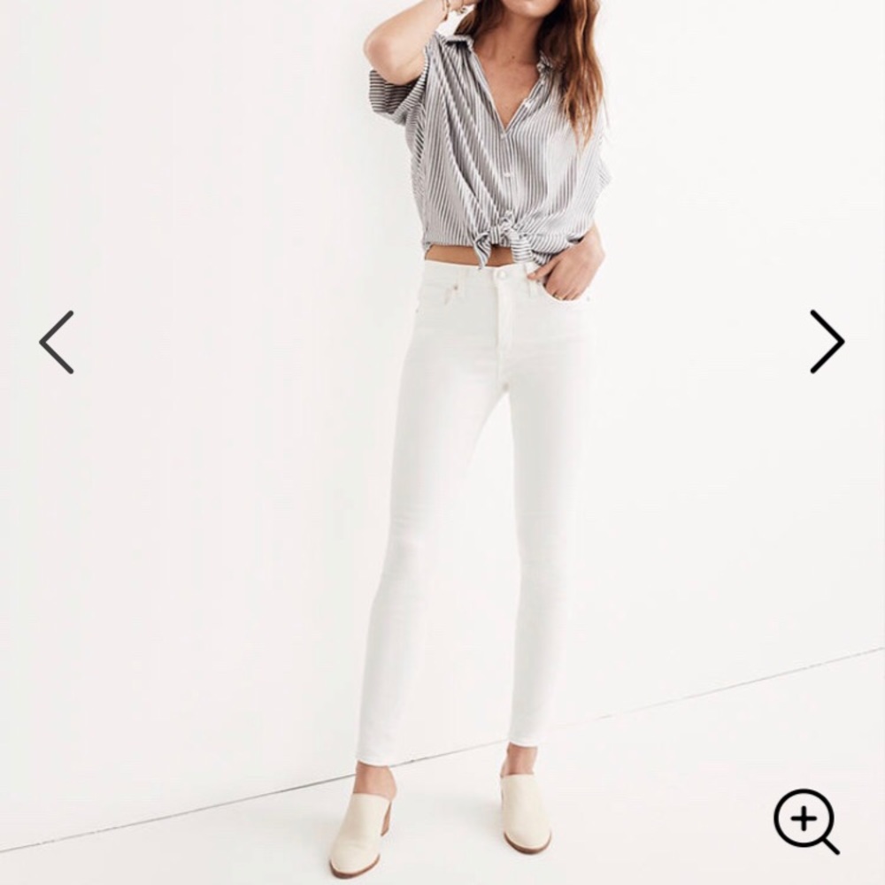 White madewell 9 inch high rise skinny jeans